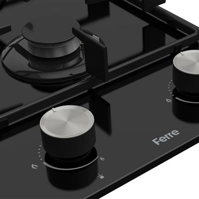 LA155 2 Gözü Gazlı Siyah Ankastre Ocak