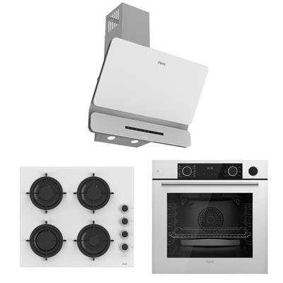 FryArt-Steam Beyaz Ankastre Set