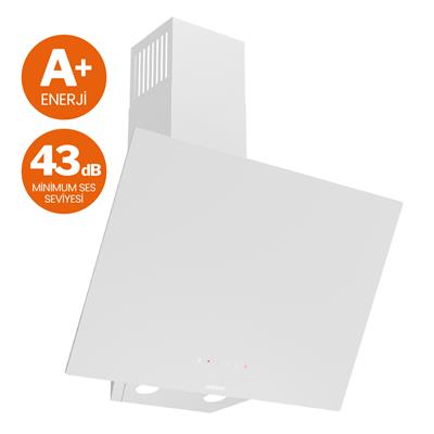 D078-SA Beyaz SilentArt Tek Cam Davlumbaz