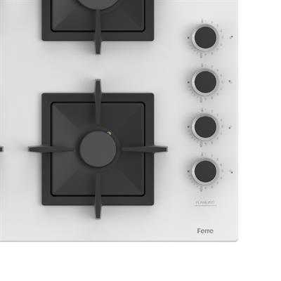 SC206-FA 60cm Beyaz FlameArt Ankastre Ocak