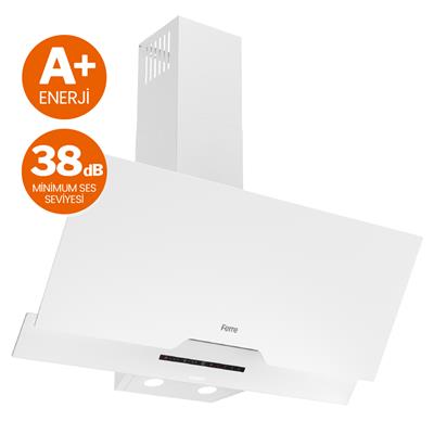 D068-SA Beyaz SilentArt 90cm Girintili Davlumbaz