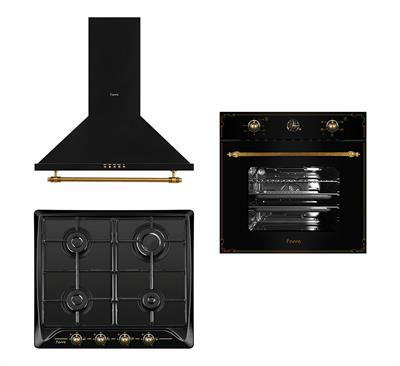 Black Rustic Siyah Ankastre Set